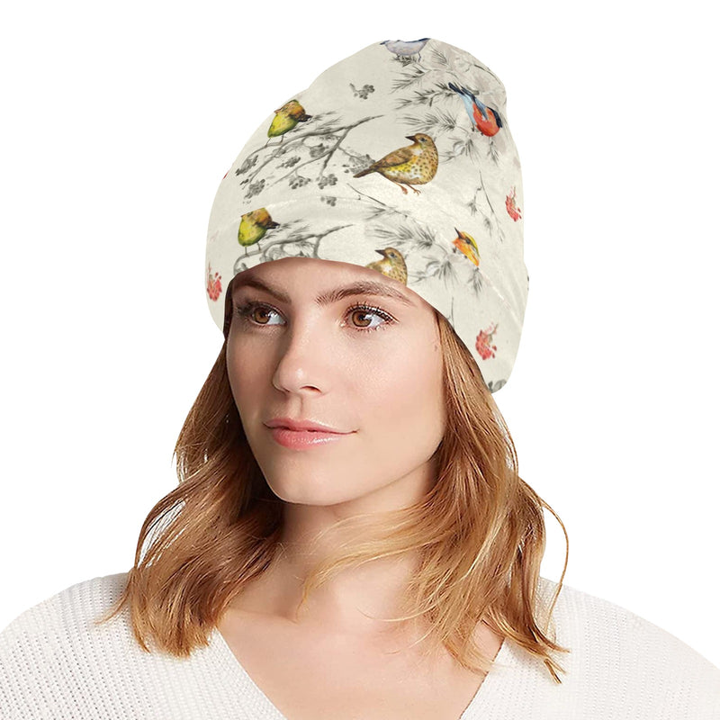 Bird Watercolor Design Pattern Unisex Beanie