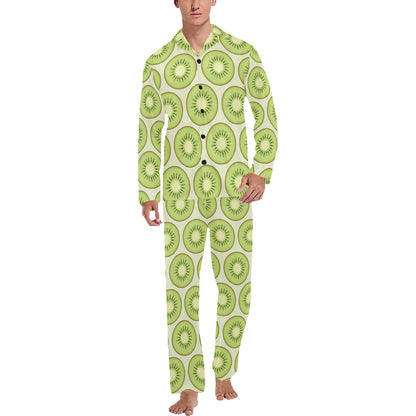Kiwi Pattern Print Design KW02 Men's Long Sleeve Pajama Set