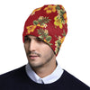 Orange Hibiscus Pattern Print Design HB026 Unisex Beanie