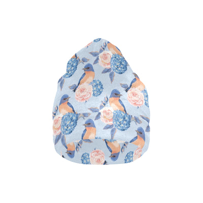 Bluebird Pattern Print Design 01 Unisex Beanie