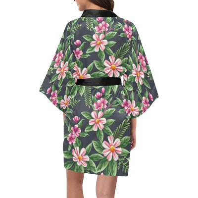 Summer Floral Pattern Print Design SF010 Women's Short Kimono