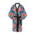 Red Hibiscus Pattern Print Design HB02 Women's Short Kimono