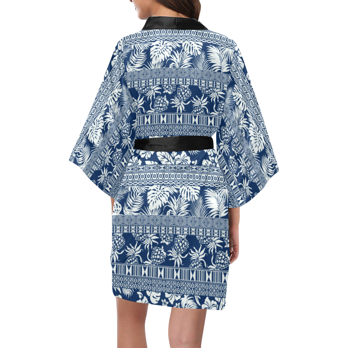 Hawaiian Themed Pattern Print Design H020 Women's Short Kimono