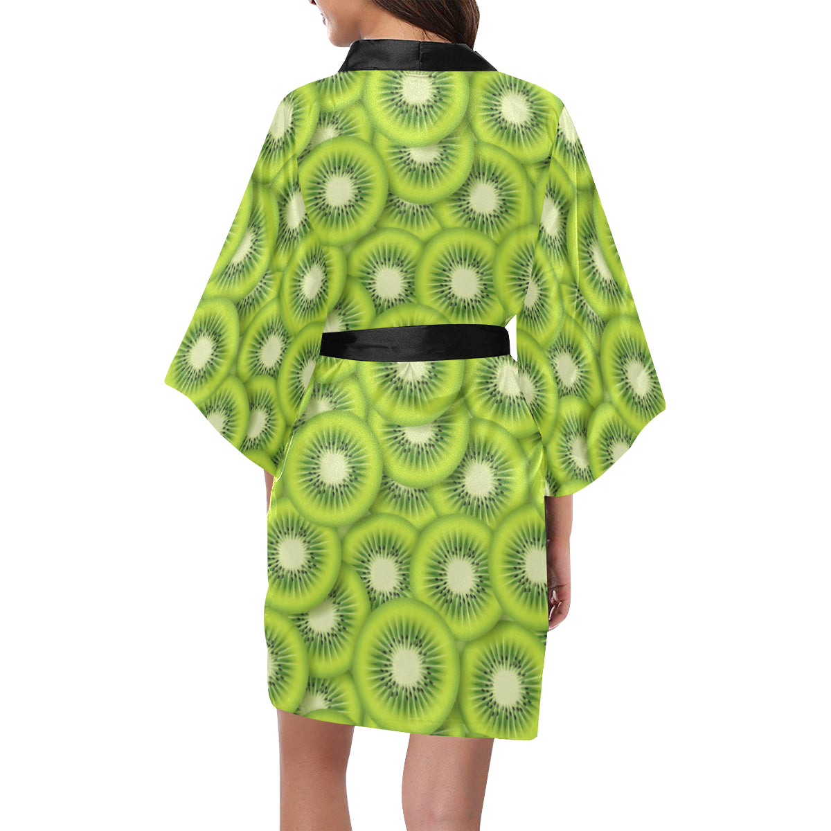 Kiwi Pattern Print Design KW01 Women's Short Kimono