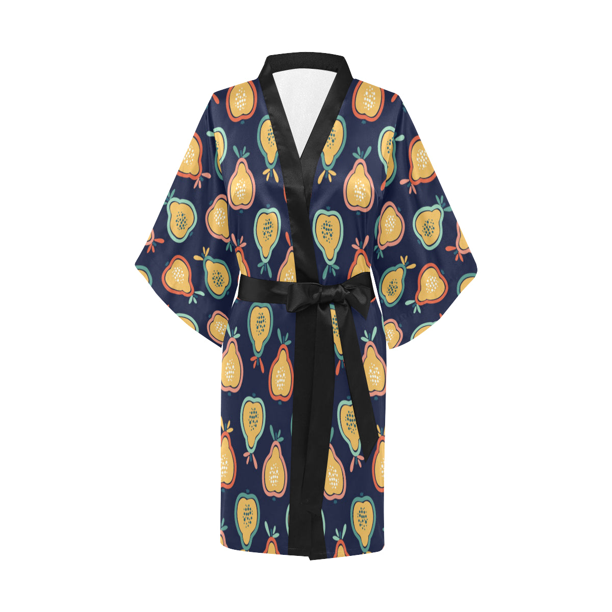 Pear Pattern Print Design PE03 Women's Short Kimono