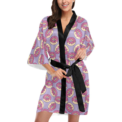 Donut Pattern Print Design DN015 Women's Short Kimono