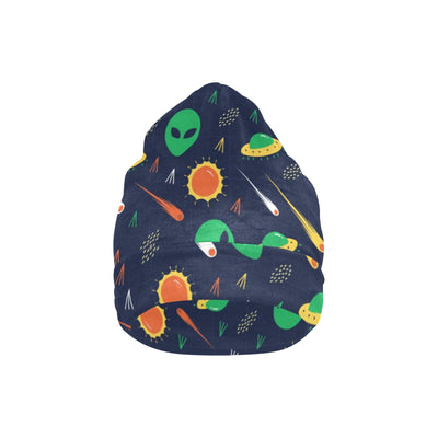 Alien UFO Pattern Print Design 05 Unisex Beanie