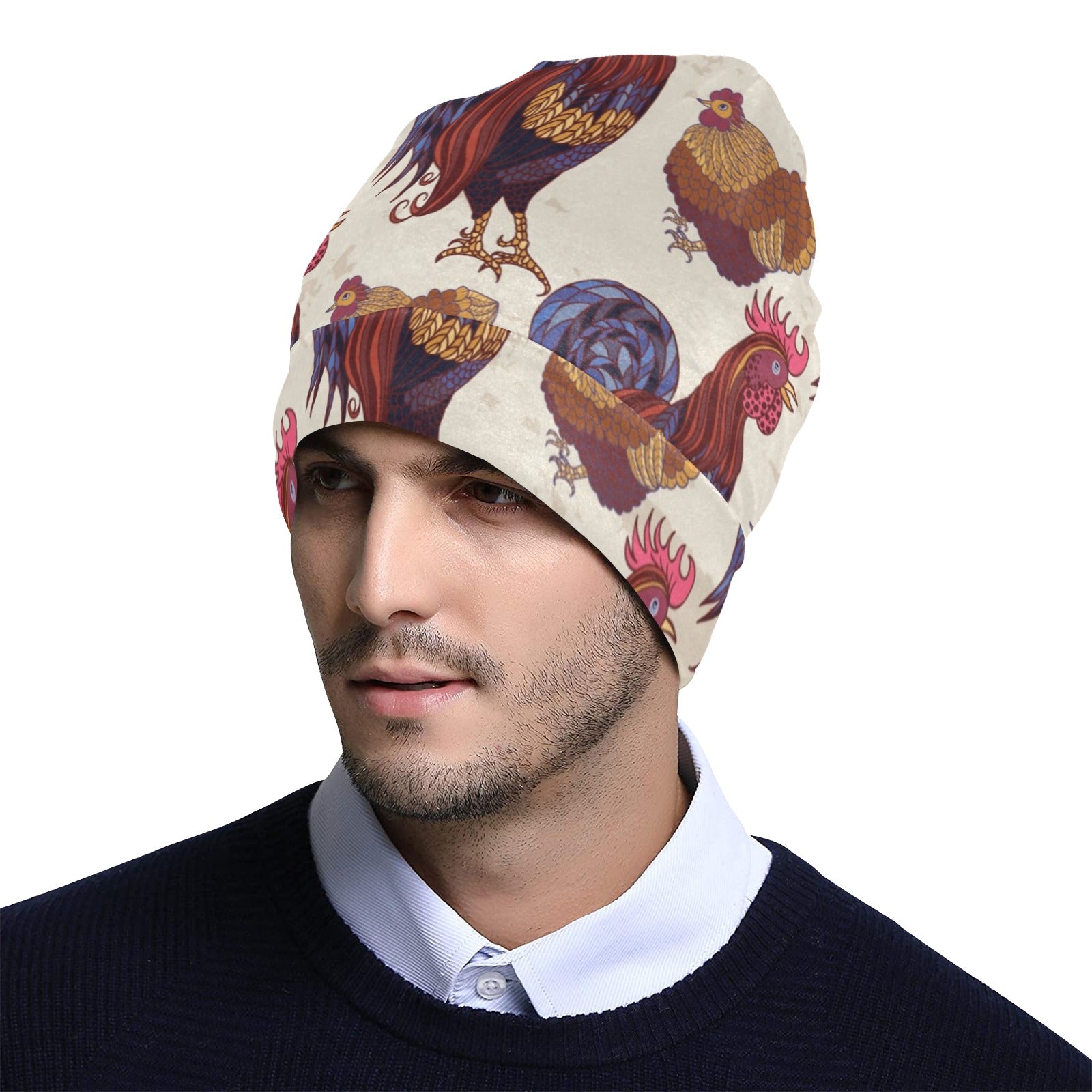 Rooster Pattern Print Design A03 Unisex Beanie