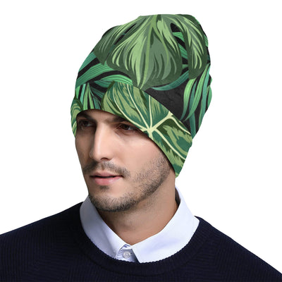 Green Fresh Tropical Palm Leaves Unisex Beanie