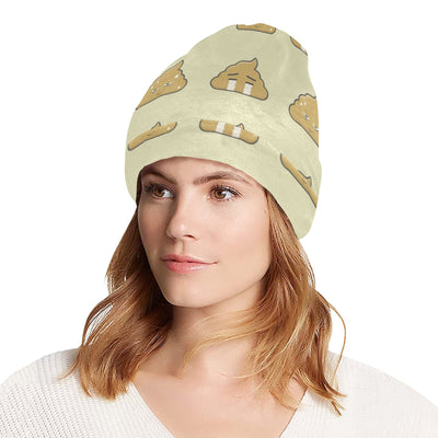 Poop Emoji Pattern Print Design A04 Unisex Beanie