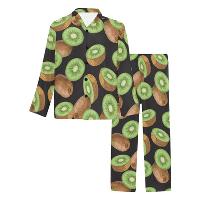 Kiwi Pattern Print Design KW03 Men's Long Sleeve Pajama Set