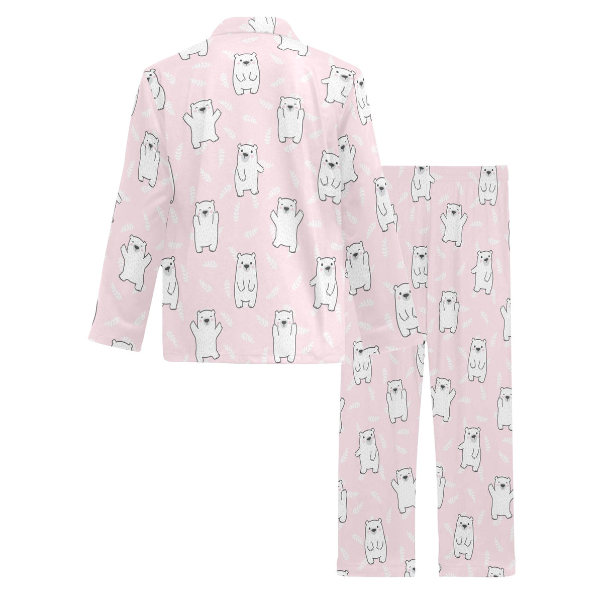 Polar Bear Pattern Print Design PB09 Men's Long Sleeve Pajama Set