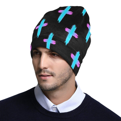 Christian Cross neon Pattern Unisex Beanie