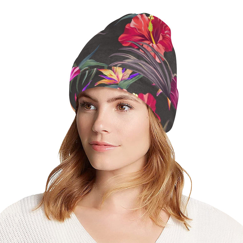 Hibiscus Pattern Print Design HB014 Unisex Beanie