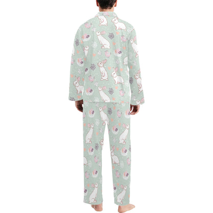 Rabbit Pattern Print Design RB011 Men's Long Sleeve Pajama Set