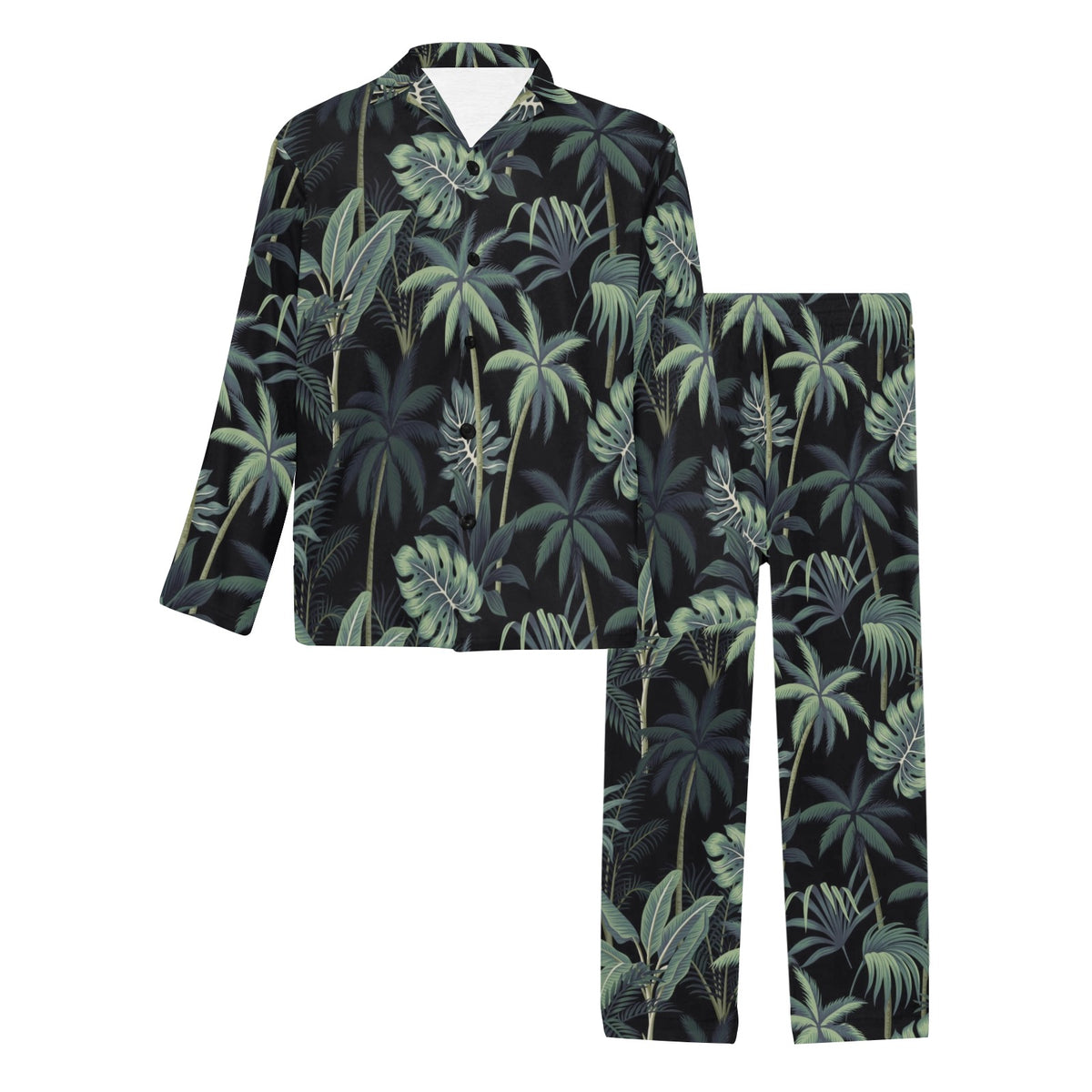 Rainforest Pattern Print Design RF02 Men's Long Sleeve Pajama Set