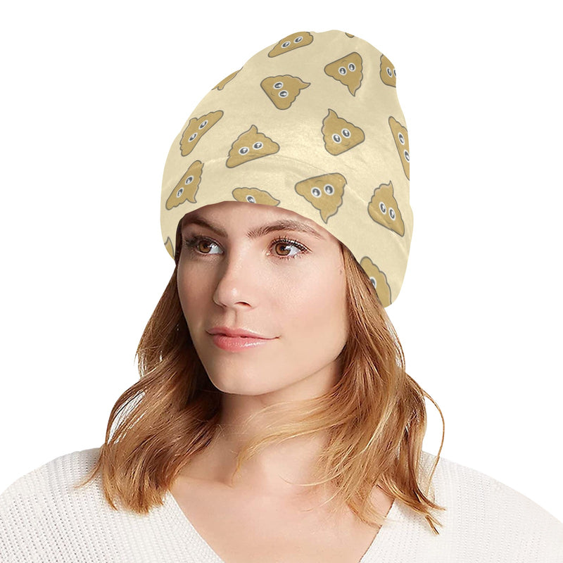 Poop Emoji Pattern Print Design A02 Unisex Beanie