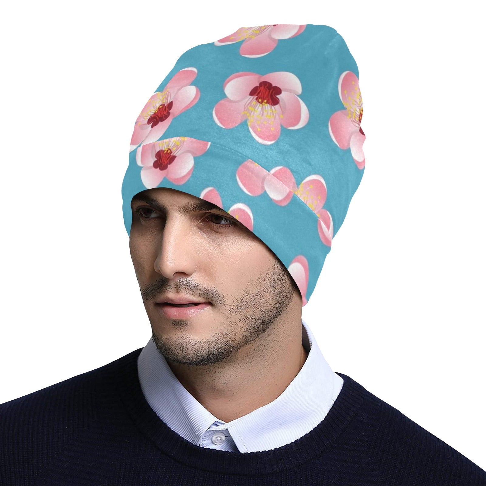 Cherry Blossom Pattern Print Design CB09 Unisex Beanie