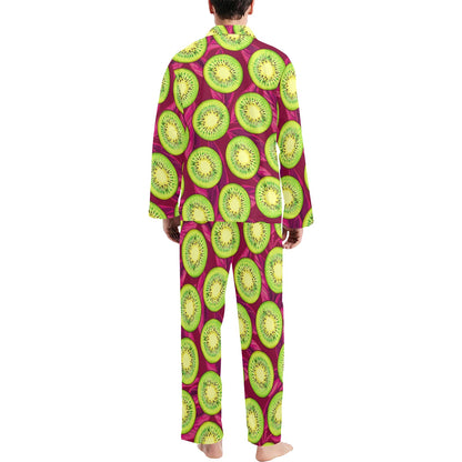 Kiwi Pattern Print Design KW05 Men's Long Sleeve Pajama Set