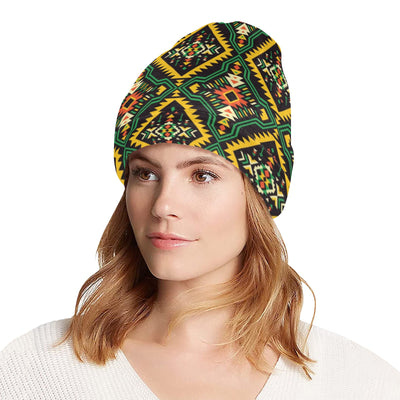 Kente Green Design African Print Unisex Beanie