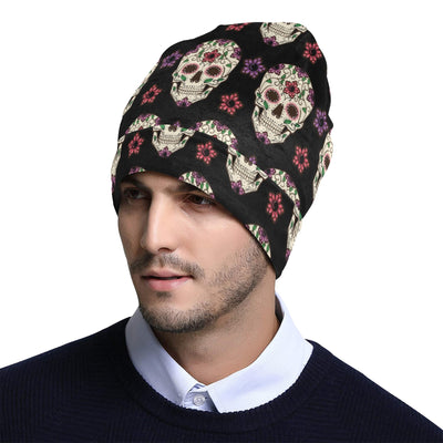 Sugar Skull Print Design LKS304 Unisex Beanie