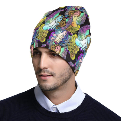 Unicorn With Wings Print Pattern Unisex Beanie