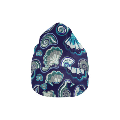 Beach Seashell Blue Print Unisex Beanie