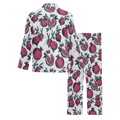 Pomegranate Pattern Print Design PG01 Men's Long Sleeve Pajama Set