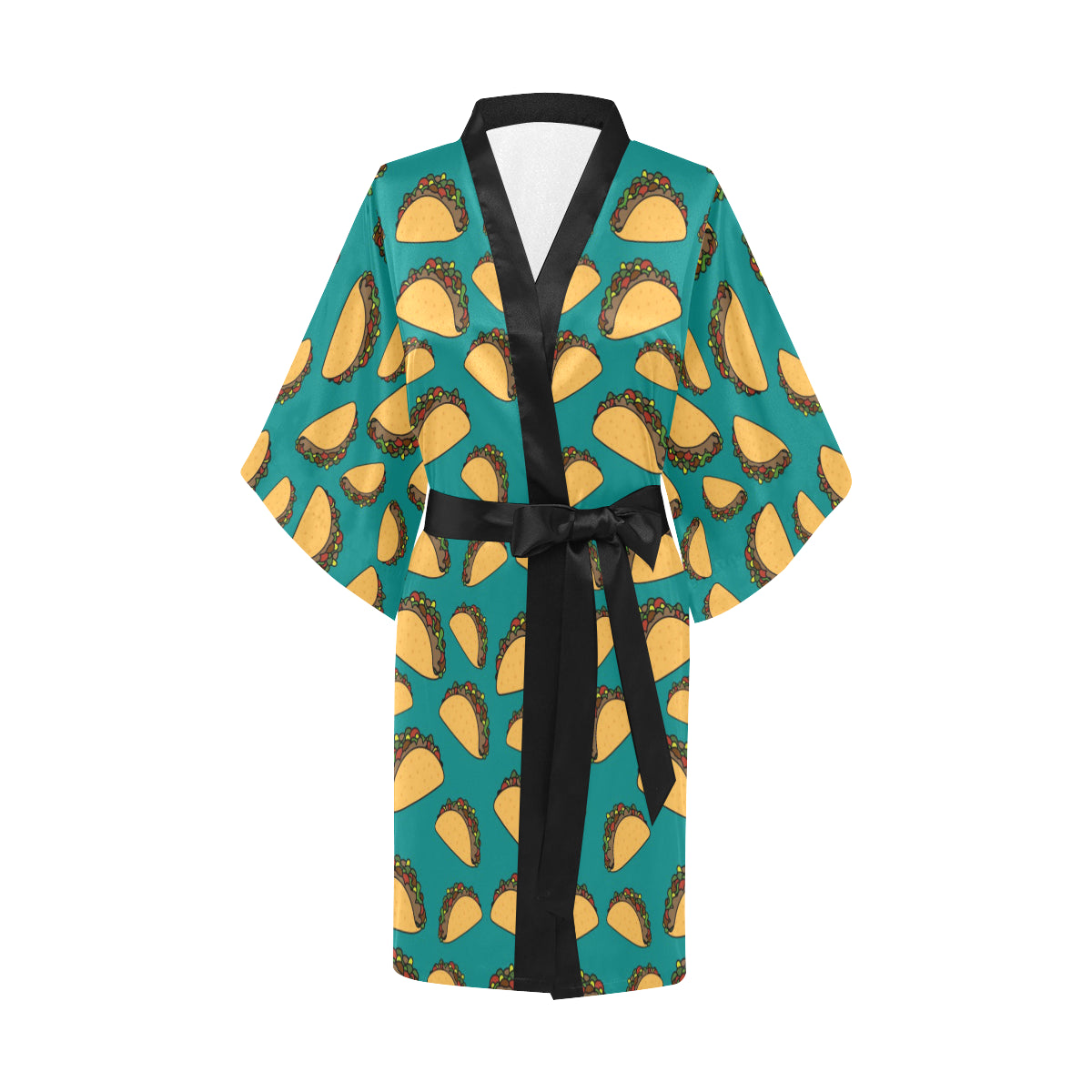 Taco Pattern Print Design TC07 Women's Short Kimono