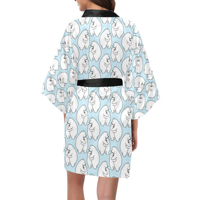 Polar Bear Pattern Print Design PB08 Women's Short Kimono