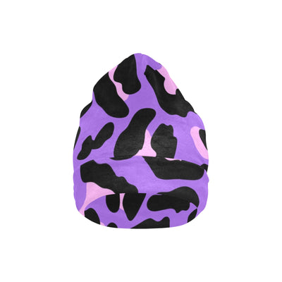 Cheetah Purple Neon Print Pattern Unisex Beanie