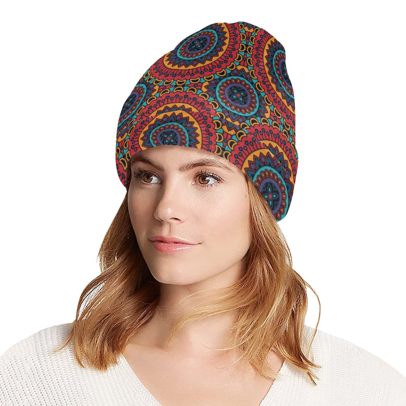 Bohemian Mandala Style Print Unisex Beanie