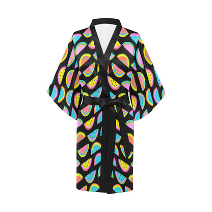 Watermelon Pattern Print Design WM08 Women's Short Kimono