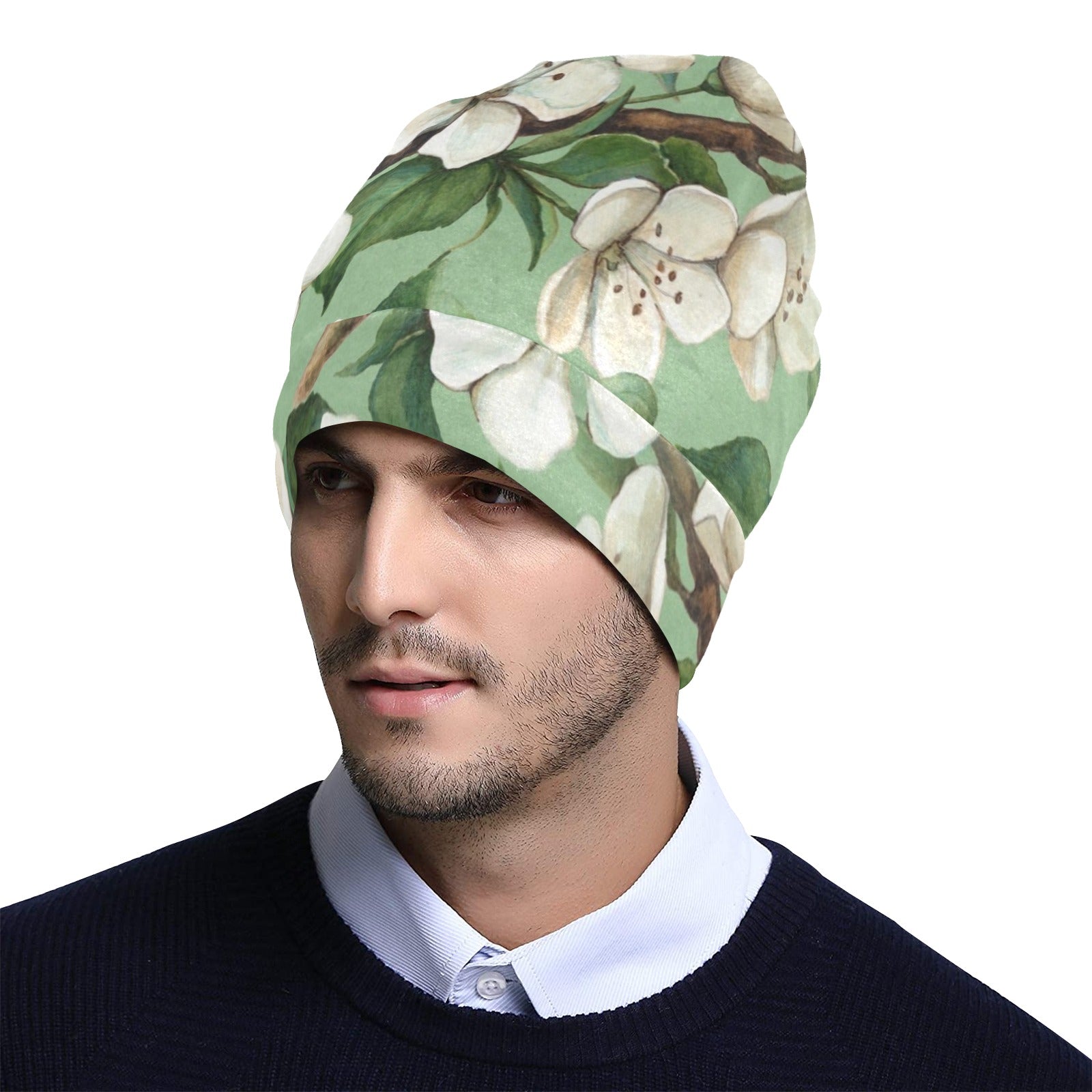 Apple blossom Pattern Print Design AB02 Unisex Beanie