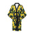 Yellow Hibiscus Pattern Print Design HB08 Women's Short Kimono