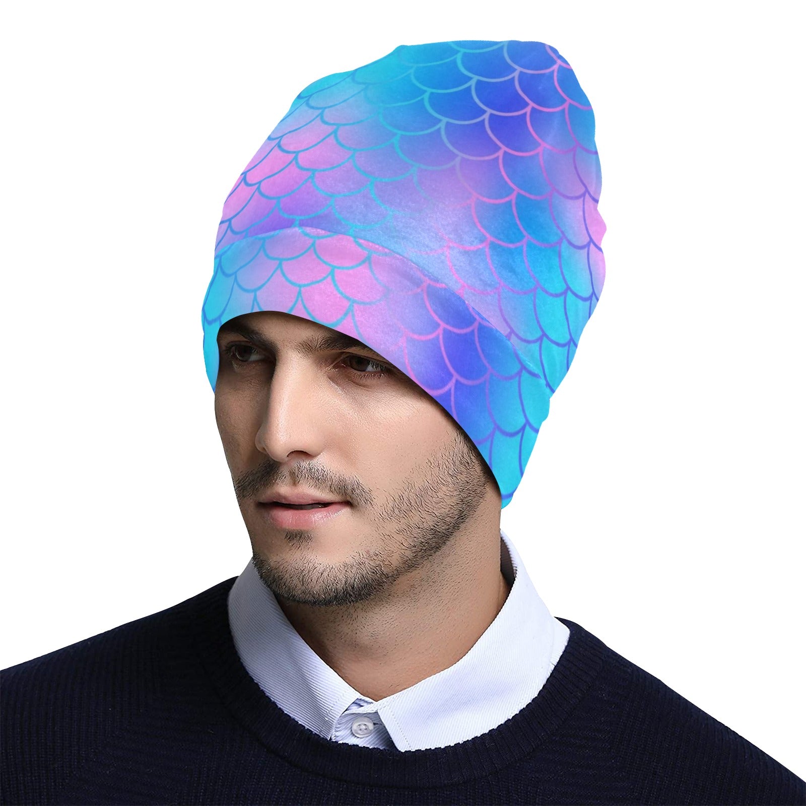 Mermaid Scales Pattern Print Design 04 Unisex Beanie