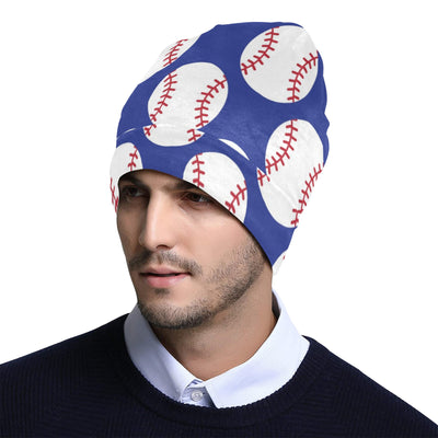 Baseball Blue Background Unisex Beanie