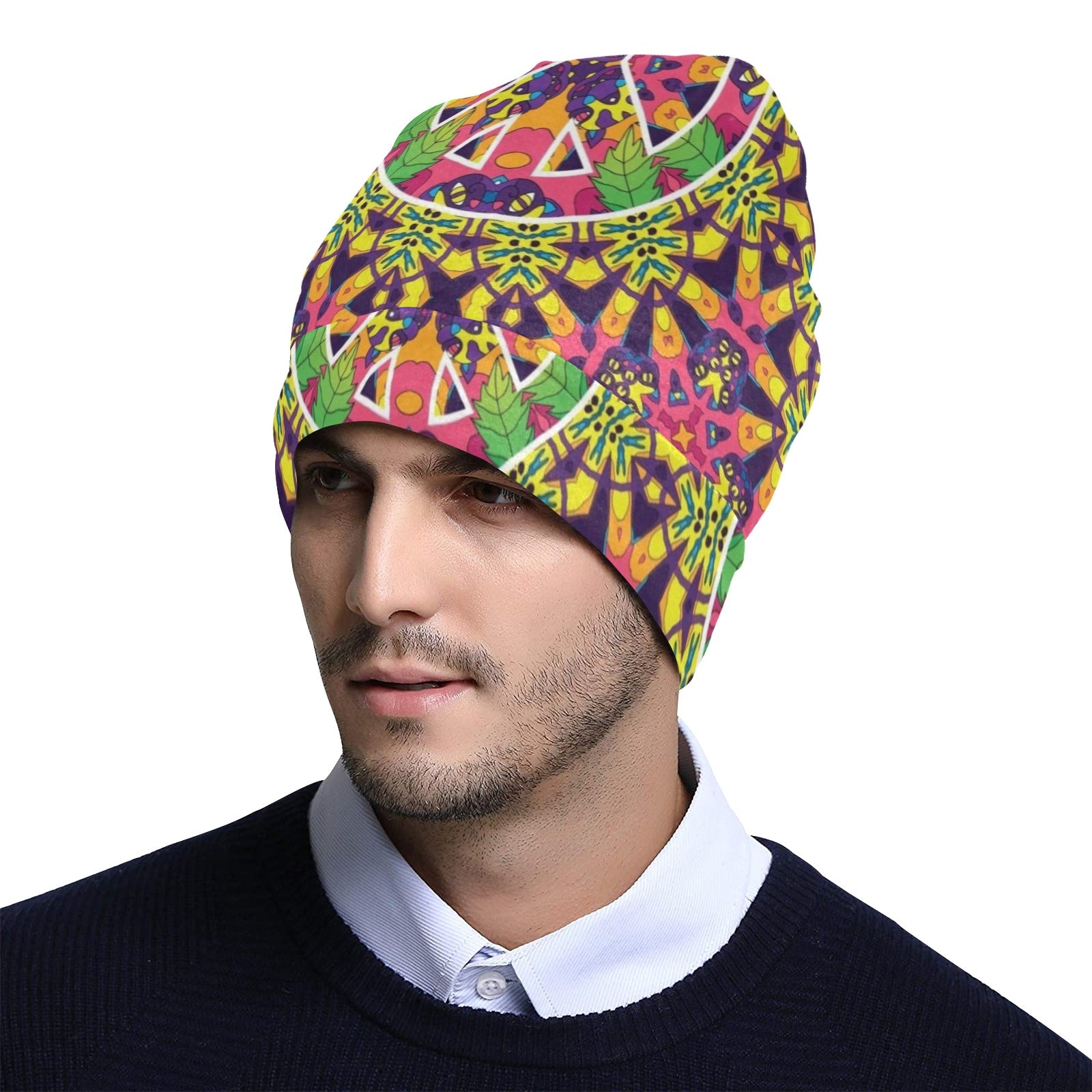 Peace Sign Pattern Print Design A04 Unisex Beanie