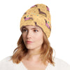 Dachshund Pattern Print Design 07 Unisex Beanie