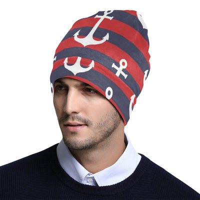 Nautical Pattern Print Design A05 Unisex Beanie