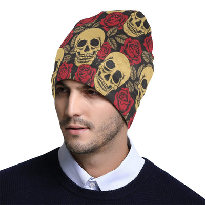 Skull And Roses Print Design LKS302 Unisex Beanie