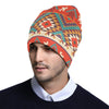 Aztec Red Print Pattern Unisex Beanie