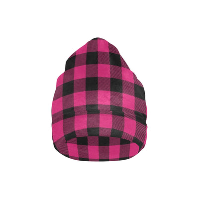 Pink Tartan Plaid Pattern Unisex Beanie