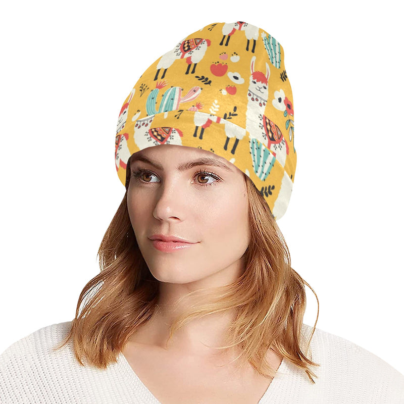 Llama Cute Themed Print Unisex Beanie