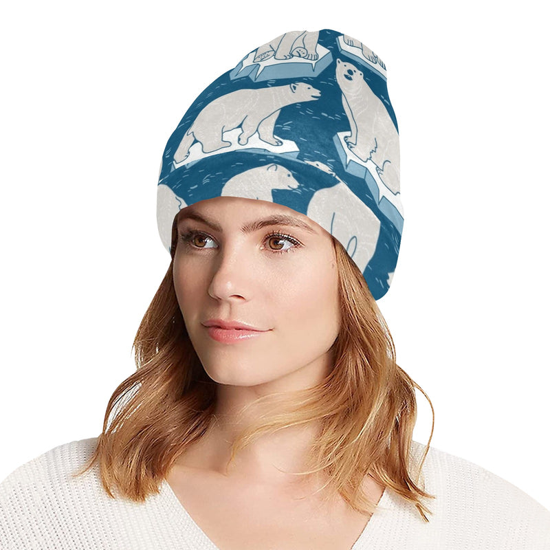 Polar Bear Pattern Print Design PB03 Unisex Beanie