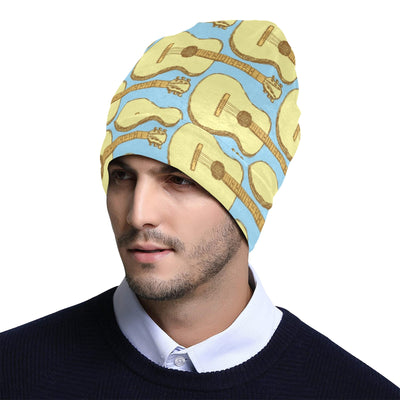 Acoustic Guitar Pattern Print Design 03 Unisex Beanie