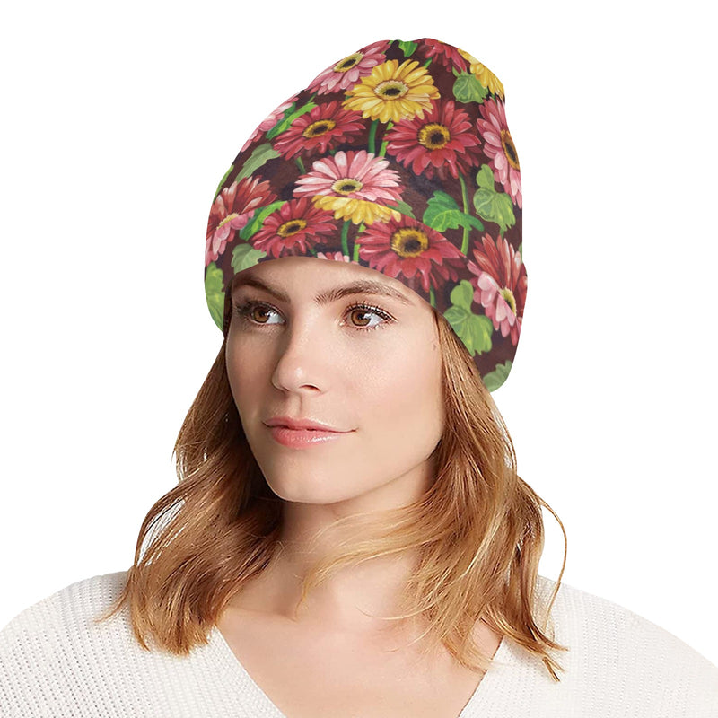 Daisy Gerbera Print Pattern Unisex Beanie