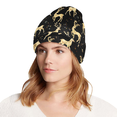 Deer Gold Pattern Unisex Beanie