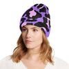 Cheetah Purple Neon Print Pattern Unisex Beanie