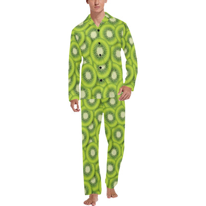 Kiwi Pattern Print Design KW01 Men's Long Sleeve Pajama Set